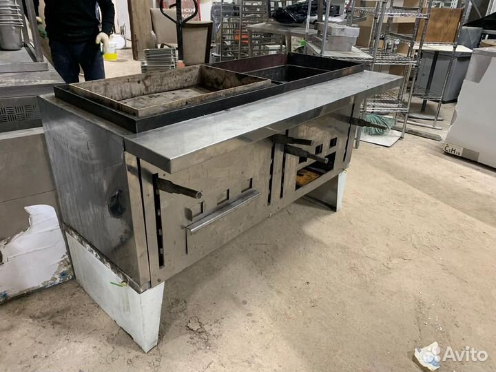 Мангал для кафе +зонт с искрогасителем