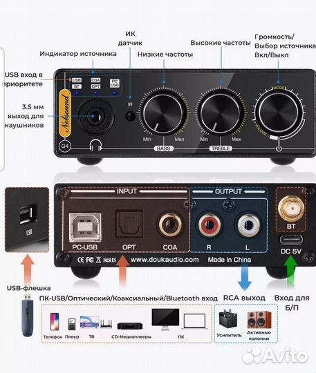 Цап Nobsound Q4 mini с Bluetooth