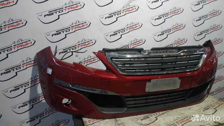 Бампер peugeot 308 4C T9 1 модель передний красный