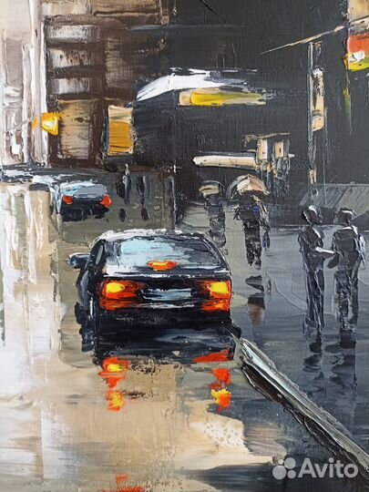 Живописная интерьерная картина, холст масло 90-90