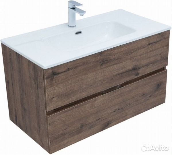 Мебель для ванной Aquanet Алвита New 90 с ящиками дуб веллингтон табак