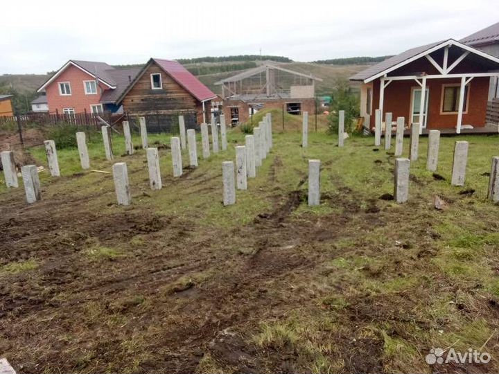 Фундамент на забивных жб сваях, жб сваи