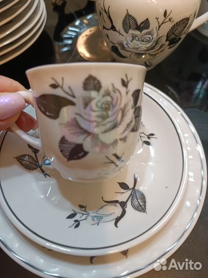 Кофейный сервиз чёрная роза Вербилки