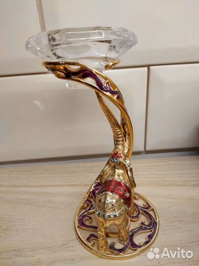 Подсвечник металлический слон