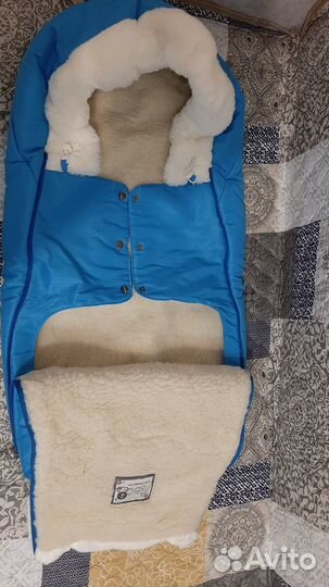 Конверт для малыша зимний меховой на овчине