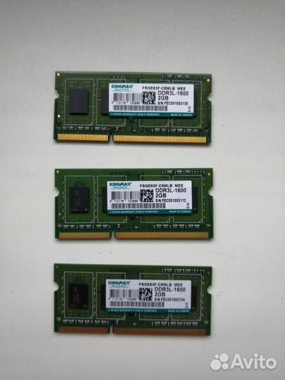 Оперативная память sodimm DDR3L-1600 2Gb