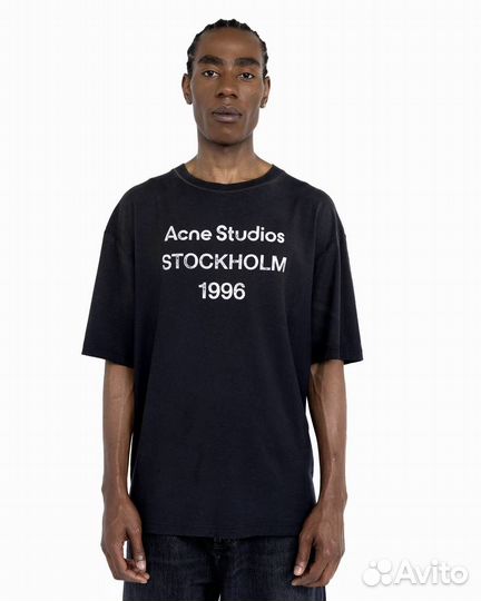 Футболка Acne Studios черная оверсайз новинка