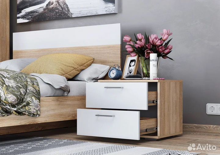 Тумба прикроватная белая