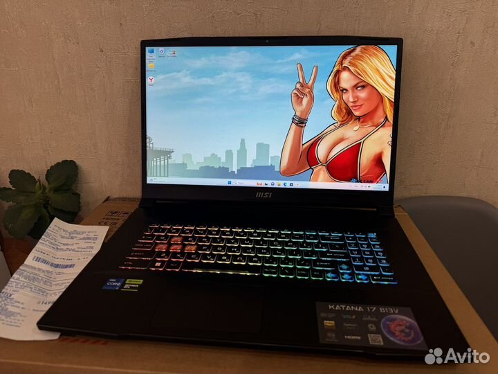 Ноутбук MSI Katana 17 RTX4070, i7, 16Gb, 1Tb