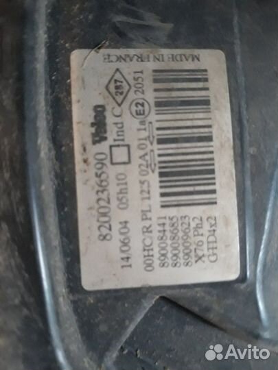 Фара Renault Kangoo(оригинал)