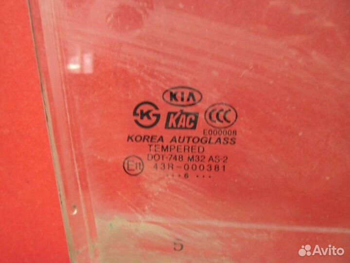 Стекло двери задней левой Kia RIO 2 (JB) 2005-2011