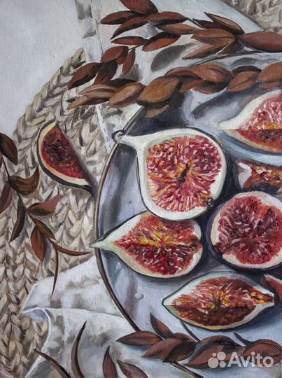 Картина маслом Натюрморт с инжиром на кухню