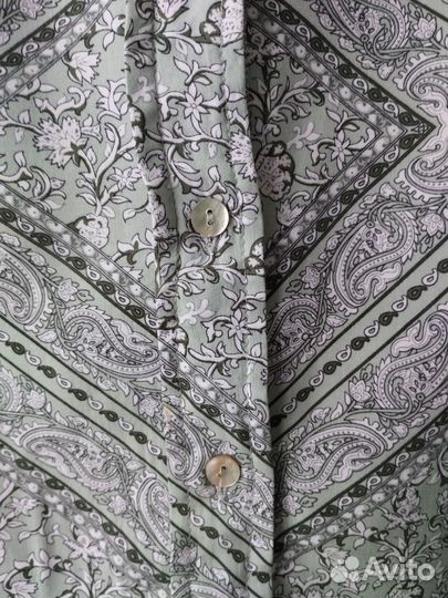 Женская рубашка 44 46 M Огурец c длинным рукавом