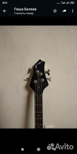 Бас гитара Avation и комбик Marshall B 25 MK.ll