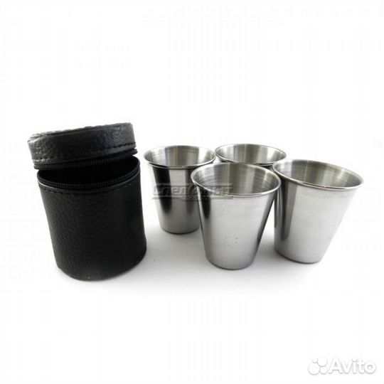 Набор стопок туристических в чехле 60мл х4 шт