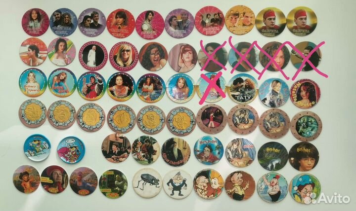 Фишки Fun Caps,Гарри Поттер,WWF,Спайдер Мен и др