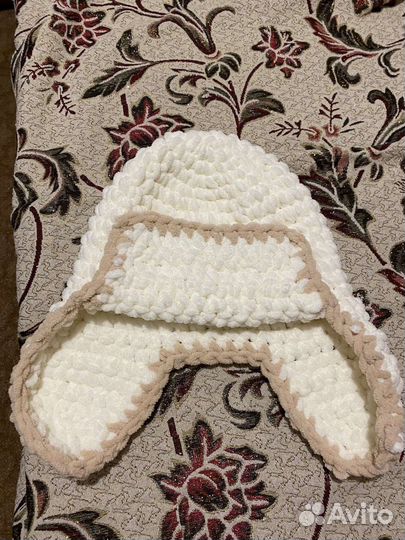 Шапка ушанка вязаная