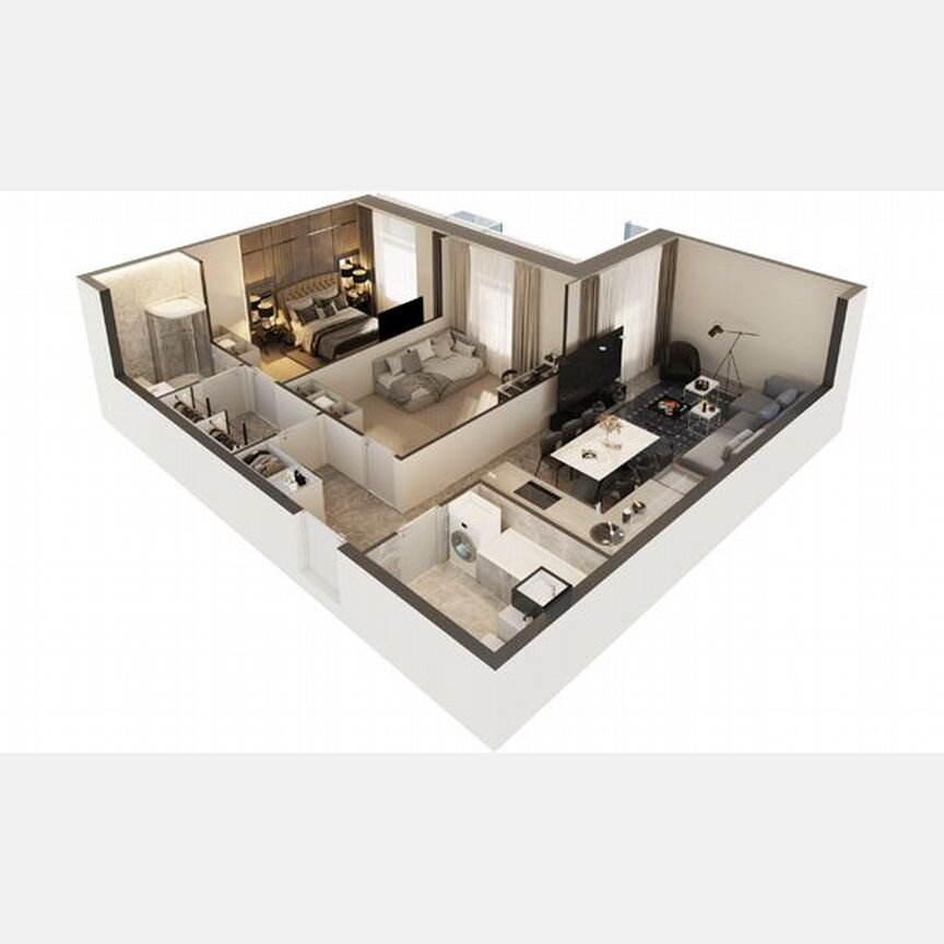 2-к. апартаменты, 73,6 м², 19/30 эт.