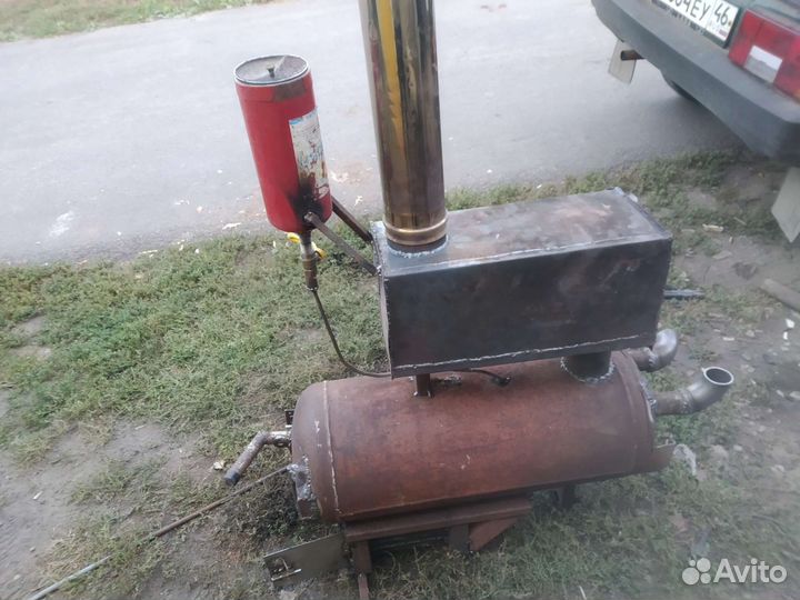 Буржуйка на дровах и масле с водяной рубашкой