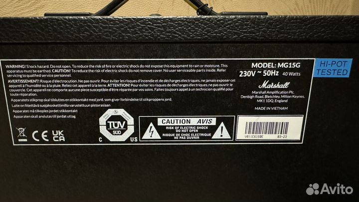 Новый Marshall MG15G Гитарный комбоусилитель
