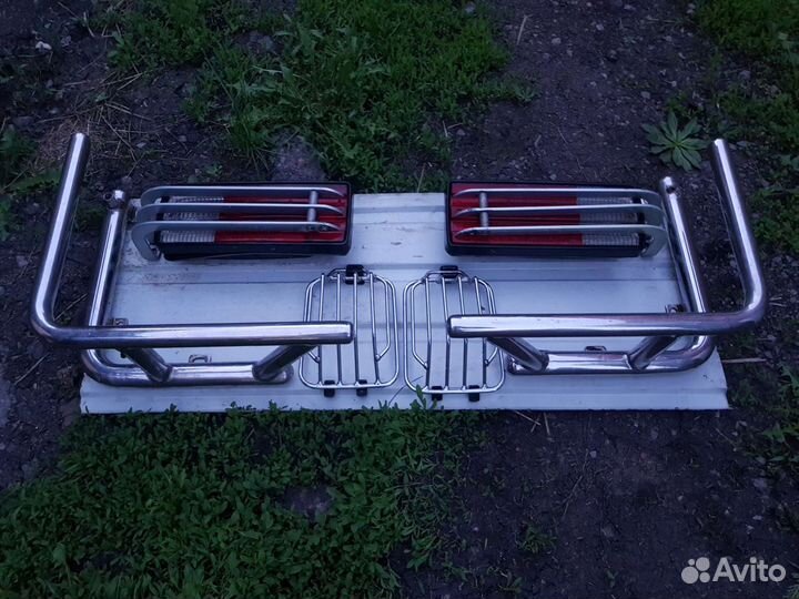 Фары задние, защита задних фар хром G-class гелик