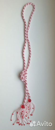 Лариат-Колье-Жгут-Пояс бисер на кистях с бусинками