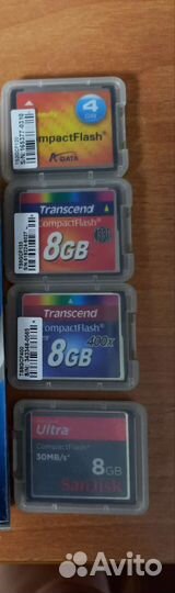 Transcend CF 8GB + кейсы,28гб комплектом 2000
