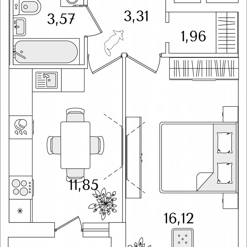 1-к. квартира, 38,2 м², 7/17 эт.