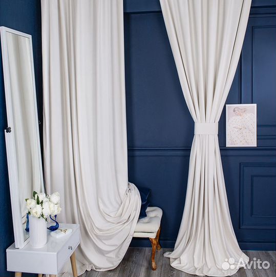 Портьеры бархат Беллиссимо Пломбир шторы