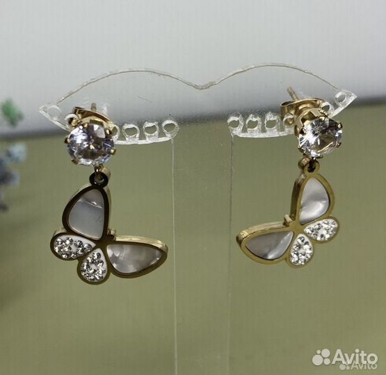 Van cleef & arpels серьги бабочки