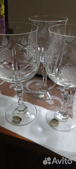 Хрустальные фужеры бокалы Чехословакия 1980- е