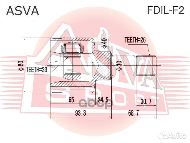 Шрус внутренний лев fdilf2 asva