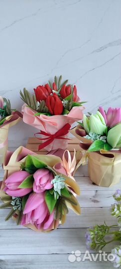 Букетики из мыла. Цветы