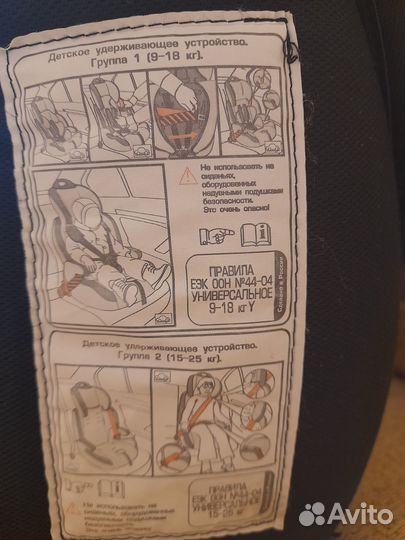 Автокресло детское 9-36 кг группы 1-2-3