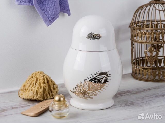 Органайзер банка ваза для хранения керамика hoff