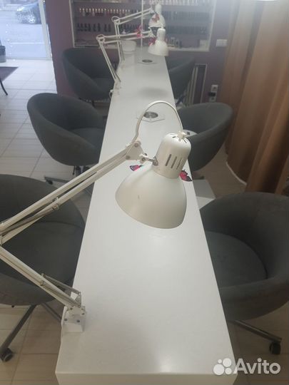 Стол маникюрный для салона белый камень80*385*50