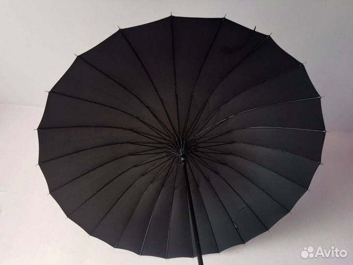 Зонт трость чёрный 24 спицы