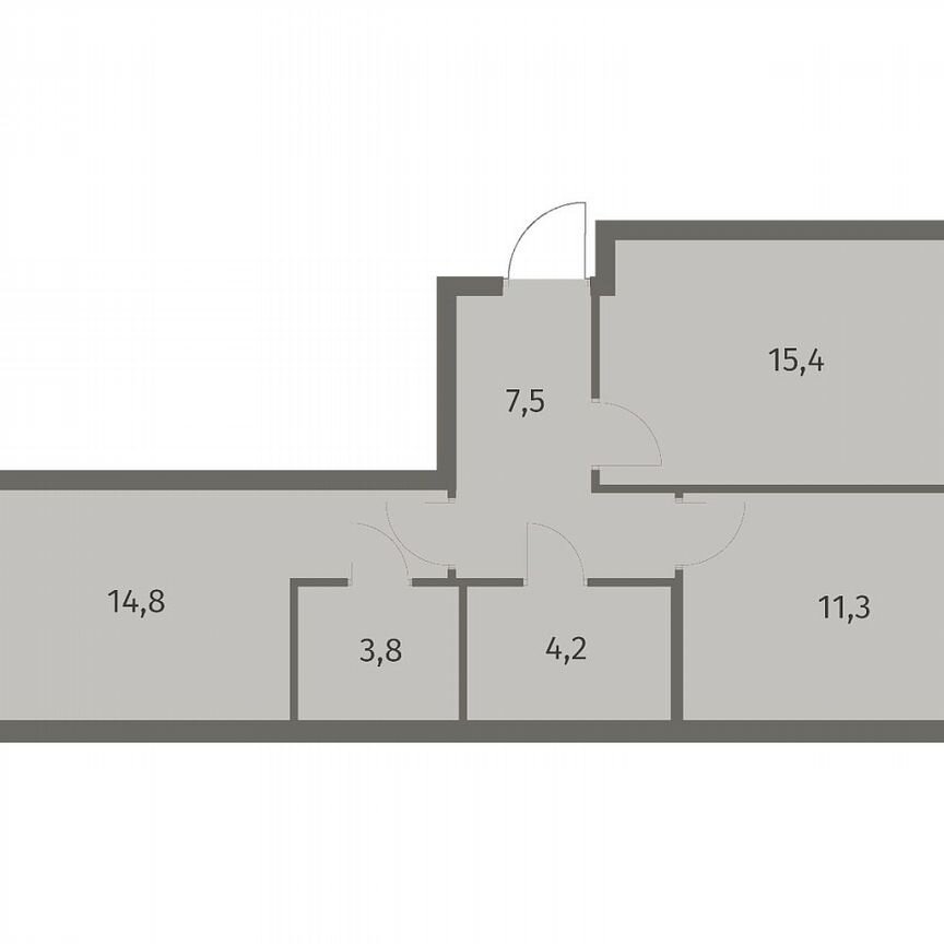 2-к. квартира, 57 м², 3/11 эт.