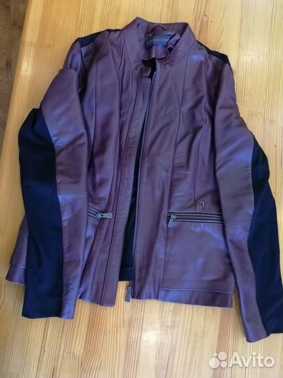 Куртка бомбер кожаная мужская Trussardi Jeans