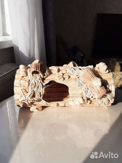 Керамическое полено для аквариума