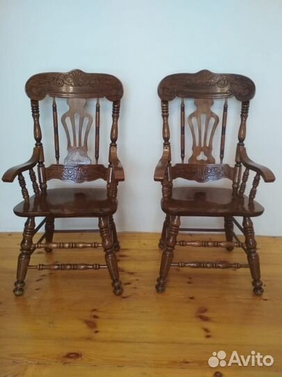 Стулья дубовые резные ручной работы 2шт