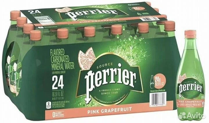 Вода Perrier 0,5л.*24шт. Газ Пэт вкусовые