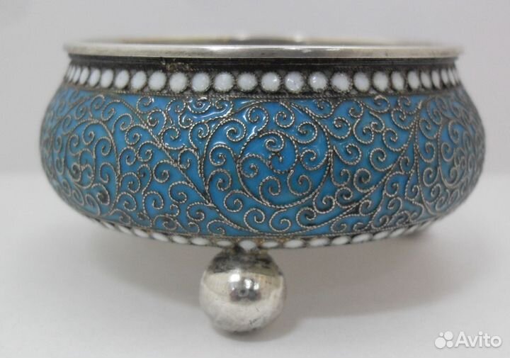 Солонка на шарах. Серебро. Эмаль. Россия.1892 год