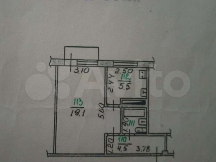 1-к. квартира, 32 м², 3/5 эт.