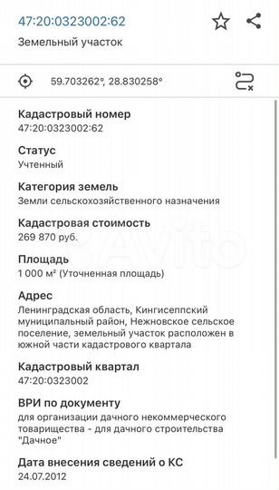 Участок 10 сот. (СНТ, ДНП)