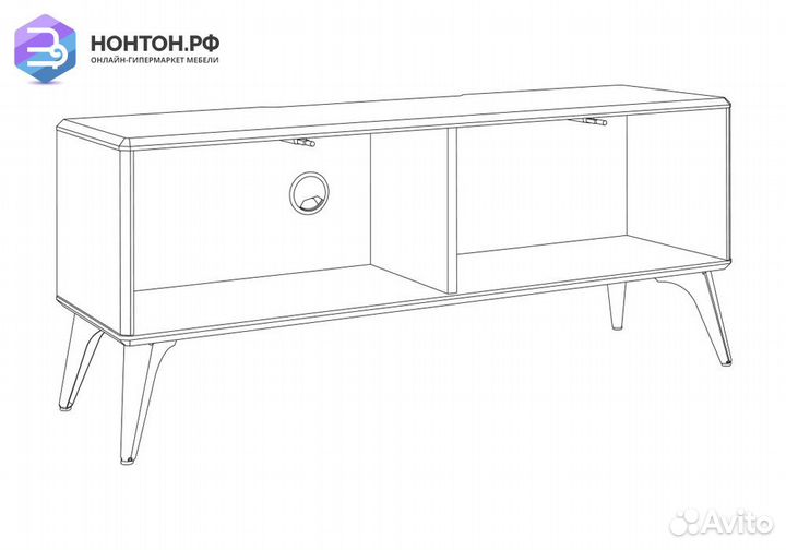 Тумба под тв Спейс 13.269 белый премиум / белый гл