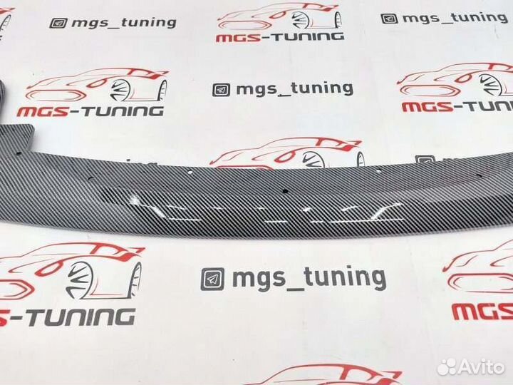 Губа переднего бампера под карбон BMW 4 G22 G26