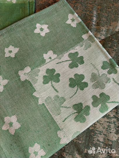 Скатерть и 6 салфеток СССР Жаккард лен