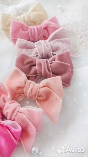 Бархатные бантики резинки/заколки