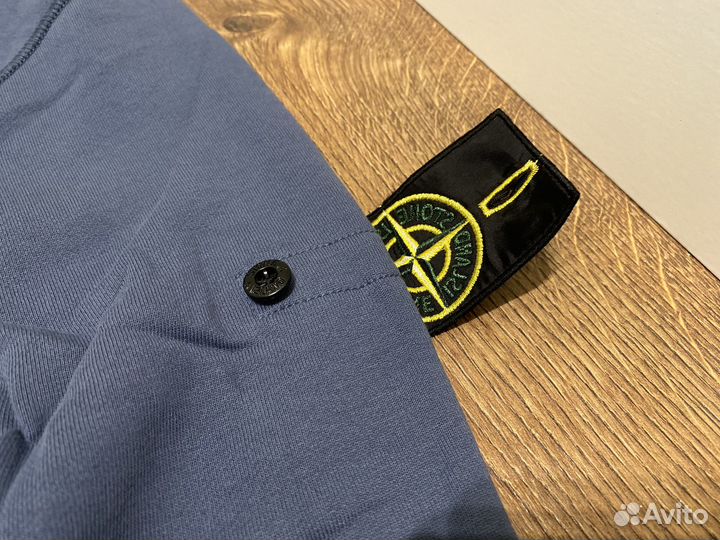 Кофта Stone Island 1/4 zip синяя M-L